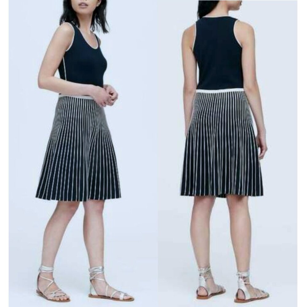 NWT Banana Republic Navy Stripe Fit-and-Flare Knit Dress